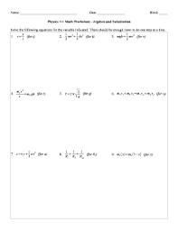 Get answers fast plan your next camping trip, manage event registrations, whip up a quick poll, collect email. Physics Math Worksheet Algebra And Substitution Answers Fill Online Printable Fillable Blank Pdffiller