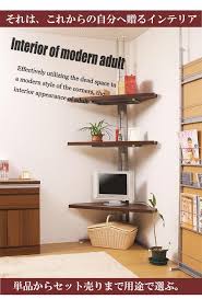 楽天市場 つっぱりコーナーラック３段タイプ 薄型テレビの上に最適 壁面収納 ウォール ウォールシェルフ すき間 ウォールラック 壁面ラック 省スペース つっぱりラック 突っ張り棚 コーナー ラック おしゃれ つっぱり棚 ツッパリラック リビング収納