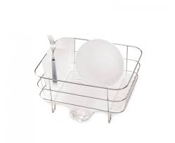 compact wire frame dishrack, stainless