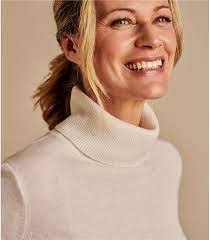 Cream 20 Cashmere 80 Merino Cashmere Merino Fitted Polo Neck Knitted Jumper