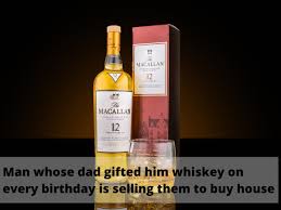 Try some heavy memorable gift for father on his birthday, if you want to get a gift little expensive then team up with your other brother or sisters and get an 18gm gold necklace which he can use on his birthday party. Man Sells 28 Years Of Birthday Whiskey To Buy House Man Whose Dad Gifted Him 18 Year Old Whiskey On Every Birthday Is Selling Them To Buy A House Trending Viral News
