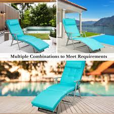 Now you can shop for it and enjoy a good you can also filter out items that offer free shipping, fast delivery or free return to narrow down your search for folding chaise lounge beach chair! Costway 2pc Outdoor Folding Chaise Lounge Chair Lightweight Recliner W Cushion Turquoise All Travel Essentials