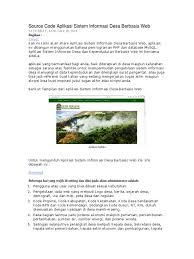 Source code ini admin dapatkan dari blog github. Source Code Aplikasi Sistem Informasi Desa Berbasis Web