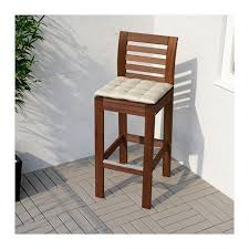 Ikea Applaro Brown Stained Bar Stool With Backrest Outdoor Applaro Backrest Bar Brown In 2020 Bar Stools Outdoor Bar Stools Ikea Patio Furniture