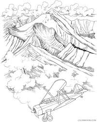 Colored pencils, crayons, markers or anything you have work well for coloring. Mountais Landscape Coloring Pages Coloring4free Coloring4free Com