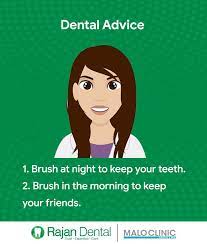 Dental Advice Brush At Night Keep Your Teeth Brush In The Morning To Keep Your Friends Rajandental Dental Posts Dental Posters Dental Terminology