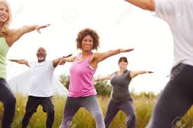Check spelling or type a new query. Female Teacher Leading Group Of Mature Men And Women In Class At Outdoor Yoga Retreat Stock Photo Picture And Royalty Free Image Image 134159613