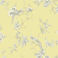 Arthouse Birds Of Paradise Vinyl Wallpaper Arthouse Chinoise Yellow Paper Strippable Roll Covers 57 Sq Ft 422804 The Home Depot In 2020 Yellow Wallpaper Feature Wallpaper Room Wallpaper