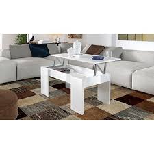 La table de salon transformable ou relelvable, si fonctionnelle et tendance ! Swing Table Basse Transformable 100 Cm Blanc Brillant