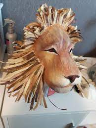 Paper Mache Lion Mask Pattern Ultimate Paper Mache Lion Mask Paper Mache Animals Lion Craft