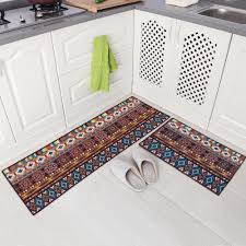 Select an address below to find out where to buy kitchen cabinets in bohemia, ny. Amazon Com Carvapet 2 Piece Non Slip Kitchen Mat Runner Rug Set Doormat Vintage Design Bohemia Style Brown 15 X47 15 X23 Kitchen Dining
