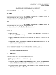 But these agreements will often be used when there is a large. Sale And Purchase Agreement Malaysia Sample