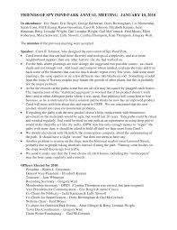 FRIENDS OF SPY POND PARK ANNUAL MEETING JANUARY 10, 2010