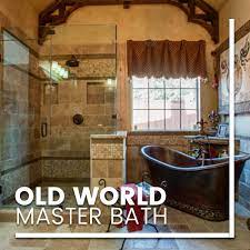 View in gallery this is a unique style, inspired by the design conventions in the 16th and 17th century europe and from the mediterranean coasts of spain and italy as well. Old World Master Bathroom Southern Materials Bathroom Remodel