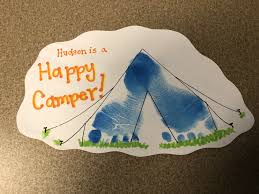 Ein perfekter urlaub ohne lange reise? Happy Camper Footprint Tent Craft Camping Crafts Toddler Crafts Classroom Crafts