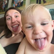 Ro was determined to go weigh daddy's fish today.. he was just a little  peeved he didn't get to go catch them 🤪🎣