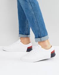 Aomg | follow the movement. Tommy Hilfiger Jay Leather Sneakers In White Black Tommyhilfiger Shoes Tommy Hilfiger Sneakers Latest Fashion Clothes Leather Sneakers