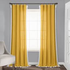Find the best yellow curtains, drapes and valances at the lowest price from top brands like handmade, pottery barn, threshold & more. Set Of 2 95 X54 Rosalie Light Filtering Window Curtain Panels Yellow Lush Decor Target