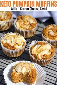 Keto Pumpkin Muffins With Cream Cheese Swirl Pumpkin Cream Cheese Muffins Low Carb Pumpkin Muffins Low Carb Pumpkin Recipes