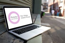 New Macbook Mockup With Instant Preview Of Your Design On Pictofon Com Free Laptop Free Mockup Free Macbook Pro