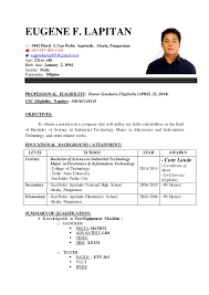 eugene lapitan resume