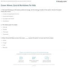 Ocean Waves Quiz Worksheet For Kids Study Com