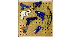 Storage of our nerf guns. White Nerf Toy Gun Hanging Kit Pegboard Fixings And Hanging Pegs 800x400mm Amazon Co Uk Diy Tools