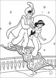 Disegno Di Il Principe Ali E Jasmine Con La Luna Sullo Sfondo Da