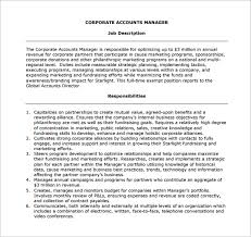 Writing a good accounting manager job description sample now can save your organization time, money and resources during the recruitment process. 11 Account Manager Job Description Templates Free Sample Example Format Download Free Premium Templates