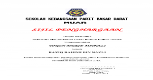 Sakit/tidak sihat untuk hadir ke sekolah dengan sijil cuti sakit daripada doktor; Sijil Penghargaan Tokoh Murid Doc Document