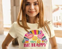 Buy Be Happy Retro Sublimation, Rainbow Digital Download, Vintage Design  Download, Butterfly, Flowers, T-shirt Clipart, Happiness PNG, Bee Kind  Online in India