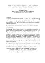 According to the malaysian economic planning unit (epu), under the ninth malaysia plan, technical and vocational government schools are allocated approximately rm 629.2 million in development. Pdf Technical And Vocational Education And Training Tvet Institutions Towards Statutory Body Case Study Of Malaysian Polytechnic Hashamuddin Yaakob Academia Edu