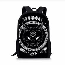 sac a dos chat noir l antre gothique school bags black cat print kids bags