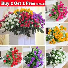 Want to buy silk flower stems (quantity: 36heads Artificial Silk Flowers Bunch Fake Flowers Wedding Home Grave Outdoor Bouquet Fall Decorations Artificial Dried Flowers Aliexpress