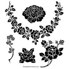 Floral stencil category includes flower roses lily dandelion hibiscus flower stencils. Rose Silhouette Vector Stencil Art Designs Freepatternsarea
