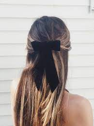 Black Velvet Bow Hair Barrette Braids For Long Hair Hair Styles Velvet Hair