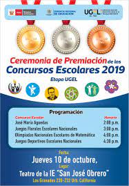 Premiacion Invitacion A La Ceremonia De Premiacion De Los Concursos Escolares 2019 Ugel Escolares Premiacion Concursos