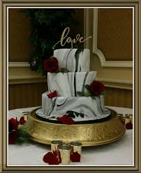Black And Gold Marble Cake Black Gray And White Marbled Fondant Wedding Cake With Gold Accents White And Gold Wedding Cake White Wedding Cakes Black And White Wedding Cake