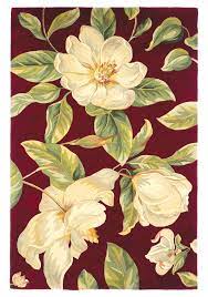 Catalina 0760 Magnolia Red Rug Magnolia Area Rugs Floral Area Rugs Red Magnolia