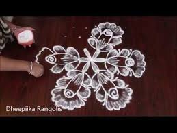 Very Easy Flower Rangoli With 7 4 Dots Kolam Rose Fiower Rangoli Design Chukkala Muggulu Youtube Flower Rangoli Rangoli Designs Beautiful Rangoli Designs