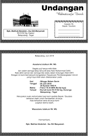 Undangan Walimatussafar Umroh Mahfud Desain Undangan Undangan Desain