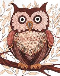 Brown Owl By Olena Bacas Owl Crafts Owl Art Owl Printables