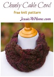 Cable hat knit in the round in dk yarn. Chunky Cable Cowl Jessie At Home