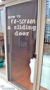 how to re screen a sliding door step by step tutorial diy playbook diy screen door screen door repair diy sliding door