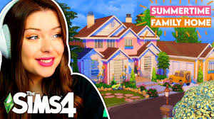 Big Colourful Summertime Family Home Build in The Sims 4 // Sims 4 House  Build in Real Time // NO CC