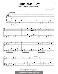 Sheet music arranged for easy piano in c major. Linus And Lucy From A Boy Named Charlie Brown By V Guaraldi On Musicaneo Charlie Brown Piano Boy Names Ukulele Printable