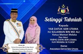 Jabatan ketua menteri melaka, blok bendahara, aras 2, seri negeri, hang tuah jaya, 75450 ayer keroh, melaka. Japerun Duyong Tahniah Yab Datuk Seri Utama Hj Sulaiman Facebook