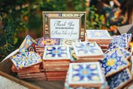 Spanish Tile Wedding Favor Wedding Gift Favors Personalized Wedding Favors Tea Wedding Favors