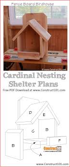Blue Bird House Plans Pdf Cardinal Nesting Shelter Bird House Plans Pdf Download Construct101 Bird Houses Ideas Diy Bird House Plans Free Homemade Bird Houses