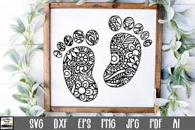 Download Baby Foot Prints Svg File Mandala Svg 990489 Cut Files Design Bundles